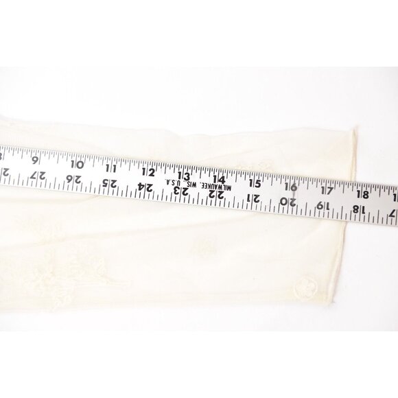 Vintage J. Jill Ivory Sheer Shirt with Tank 3/4 Sleeve Flower Embroidery Size S - Picture 9 of 13